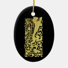 Will Bradley Heraldic Lion Keramik Ornament