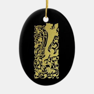 Will Bradley Heraldic Lion Keramik Ornament