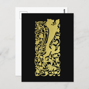 Will Bradley Heraldic Lion Postkarte