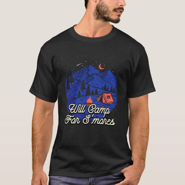 Will Camp For Smores Camping  Camper Humor Food  1 T-Shirt (Vorderseite)