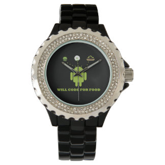Will Code for Food (Android Software Developer) Armbanduhr