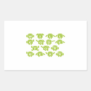 Will Code for Gear (Bugdroid Software Developer) Rechteckiger Aufkleber