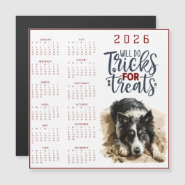 Will Do Tricks For Treats Dog Calendar Magnetkarte