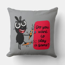 Will du, ein Spiel zu spielen? Bunny Throw Kissen