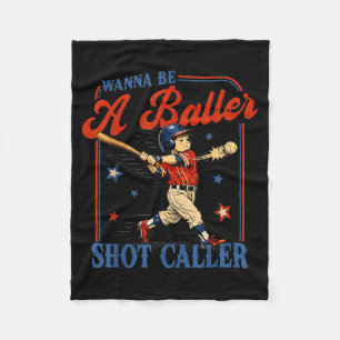 Will ein Baller Shot Caller Vintage Baseball Kid s Fleecedecke