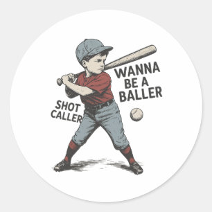 Will ein Byller Shot Caller Vintage Bysebyll Kid s Runder Aufkleber