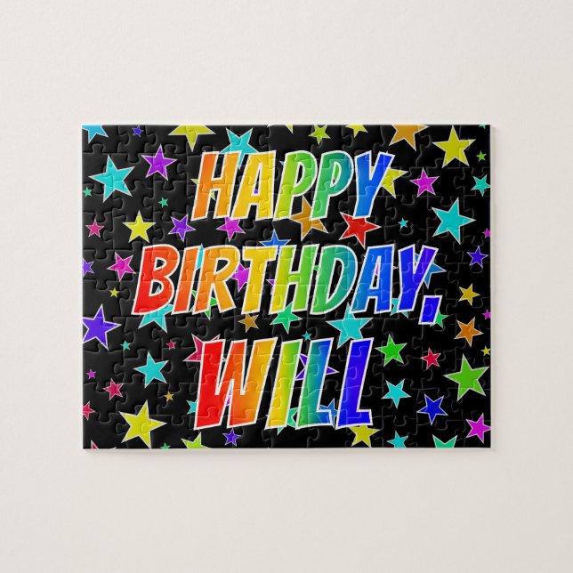 "WILL" First Name, Fun "HAPPY BIRTHDAY" Puzzle (Horizontal)