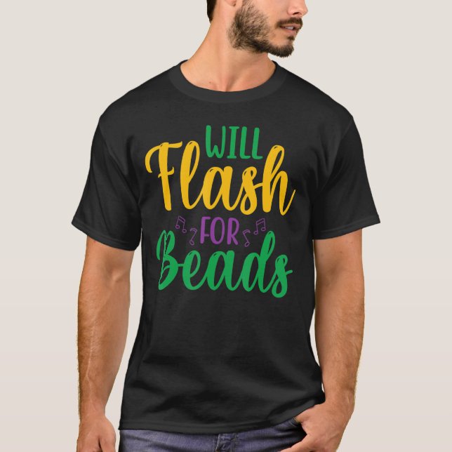 Will Flash für Perlen Fun Mardi Gras Party für Män T-Shirt (Vorderseite)