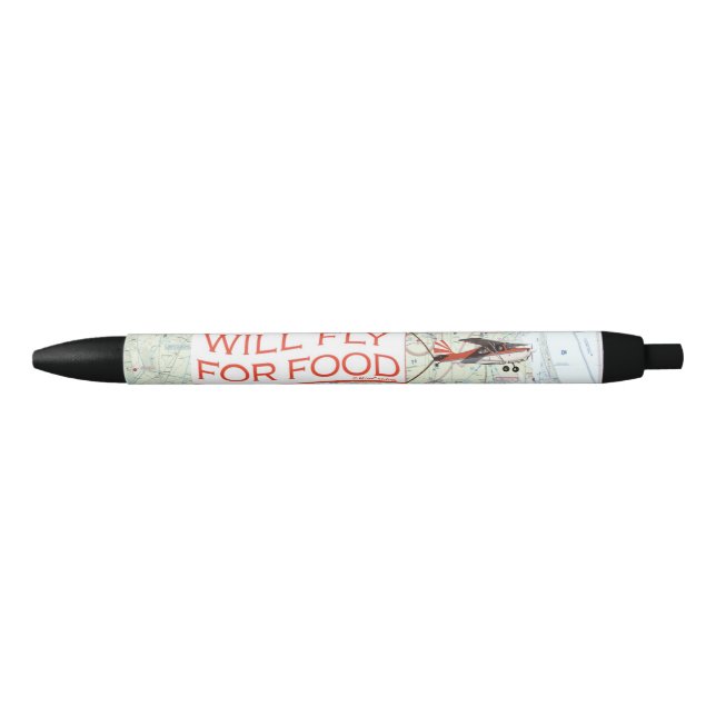 Will Fly for Food Pen (schwarze Tinte) Kugelschreiber (Vorderseite)