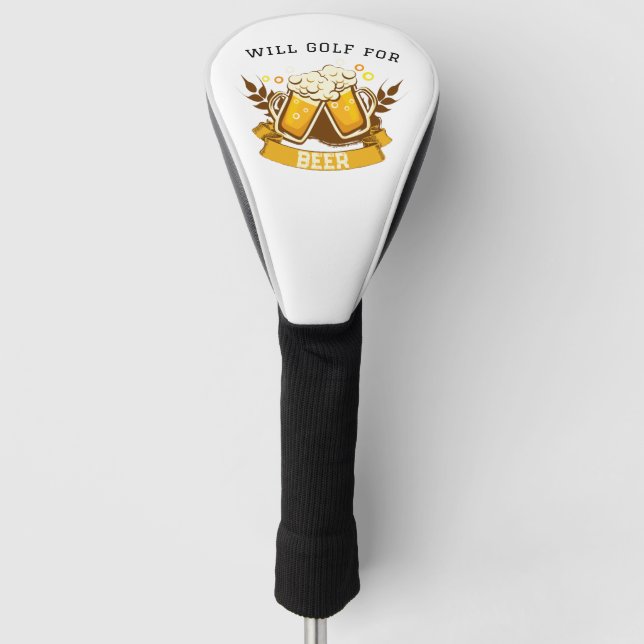 Will GOLF for BEER | PERSONALISIERT Golf Headcover (Vorderseite)