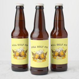 Will GOLF für Bier | anpassbar Bierflaschenetikett