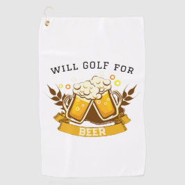 Will GOLF für Bier | anpassbar Golfhandtuch