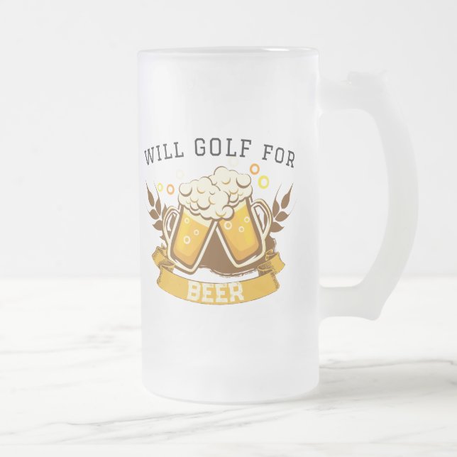 Will GOLF für Bier | anpassbar Mattglas Bierglas (Rechts)