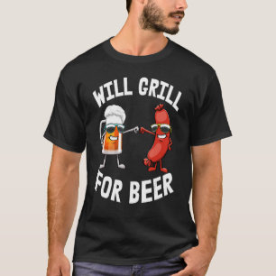 Will Grill für Bierfrauen Hot Dog & Bier Feinschme T-Shirt