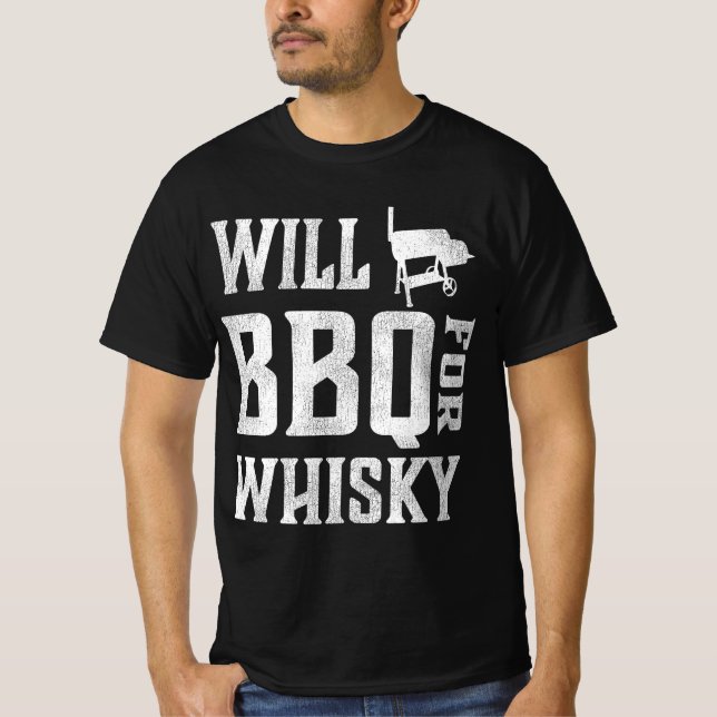 Will GRILLEN for Whisky - Funny Offset Grillmaster T-Shirt (Vorderseite)