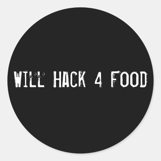 Will Hack 4 Food Runder Aufkleber (Vorderseite)
