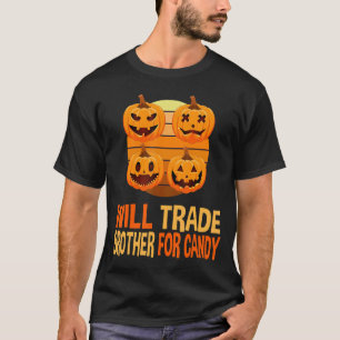 Will handeln Bruder für Candy Matching Halloween S T-Shirt