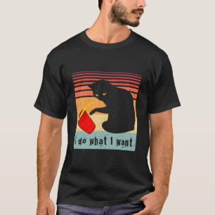 Will Ich Schwarze Katze Rote Tasse Meine Katze T-Shirt