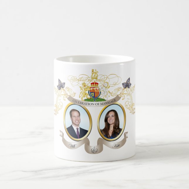 Will+Kate Hochzeit, DIY Hintergrundfarbe!! Kaffeetasse (Mittel)