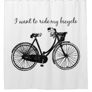 "Will mein Fahrrad fahren" Motivationszitat Duschvorhang