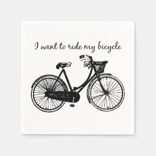 "Will mein Fahrrad fahren" Motivationszitat Serviette