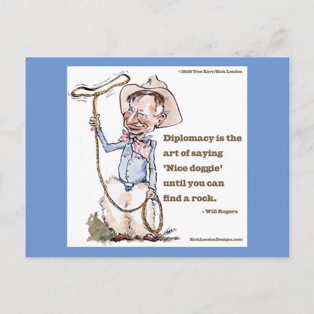 Will Rogers & Quote Postcard Postkarte (Vorderseite)