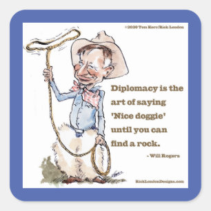 Will Rogers & Quote Quadratischer Aufkleber