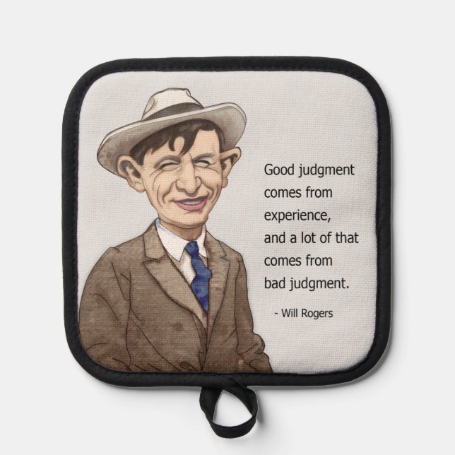 Will Rogers zitiert Pot Holders Topflappen (Vorderseite)