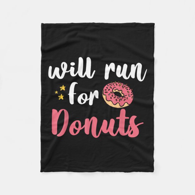 Will Run For Donuts - Motivation Fitness Life  Fleecedecke (Vorderseite)