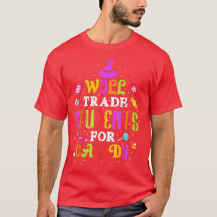 Will tauschen Studenten Candy Funny T-Shirt Lehrer