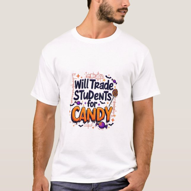 Will tauschen Studenten Süßigkeiten Lehrer Ghost F T-Shirt (Vorderseite)