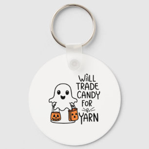 Will Trade Candy for Yarn Funny Halloween Boo Ghos Schlüsselanhänger