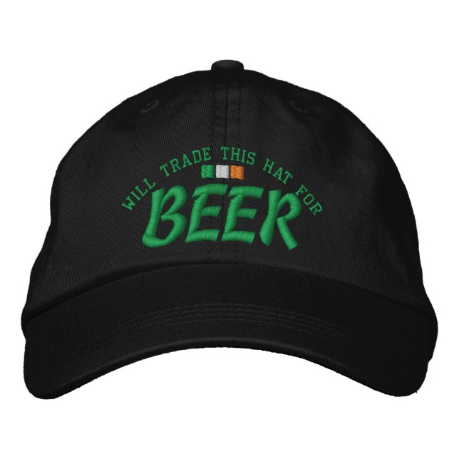 Will Trade Hat für Bier Bestickte Kappe (Vorderseite)