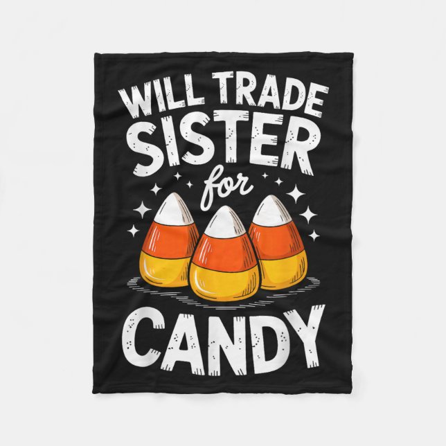 Will Trade Sister For Halloween Candy Matching Bro Fleecedecke (Vorderseite)