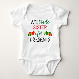 Will Trade Sister für Geschenke Christmas Newborn Baby Strampler