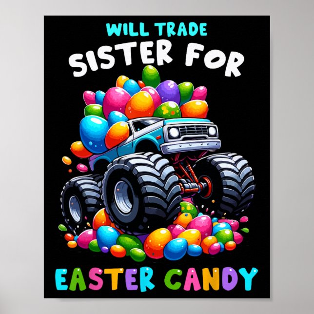 Will Trade Sister Ostercreme I Funny Egg Hun Poster (Vorne)