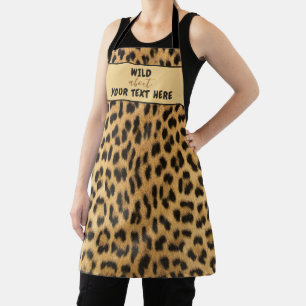 WILL ÜBER IHREN TEXT Leopard Print Custom Schürze
