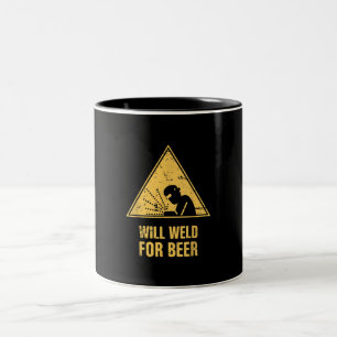 Will Weld For Beer Ohrs Funny Welder Ohrs Zweifarbige Tasse