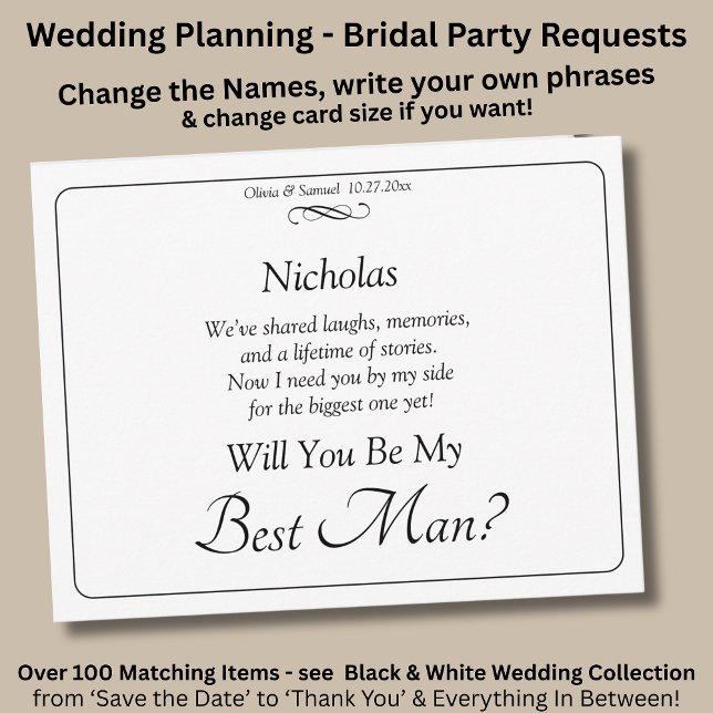 Will You Be My Best Man? Black White Infinity (Von Creator hochgeladen)