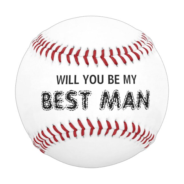 Will You Be My Best Man Name Baseball (Vorderseite)