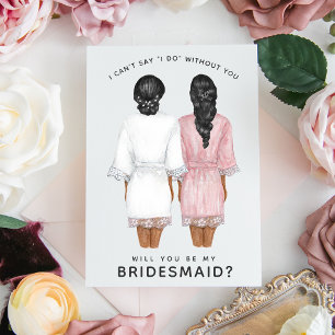 Will You Be My Bridesmaid? Girls in Robes card Einladung