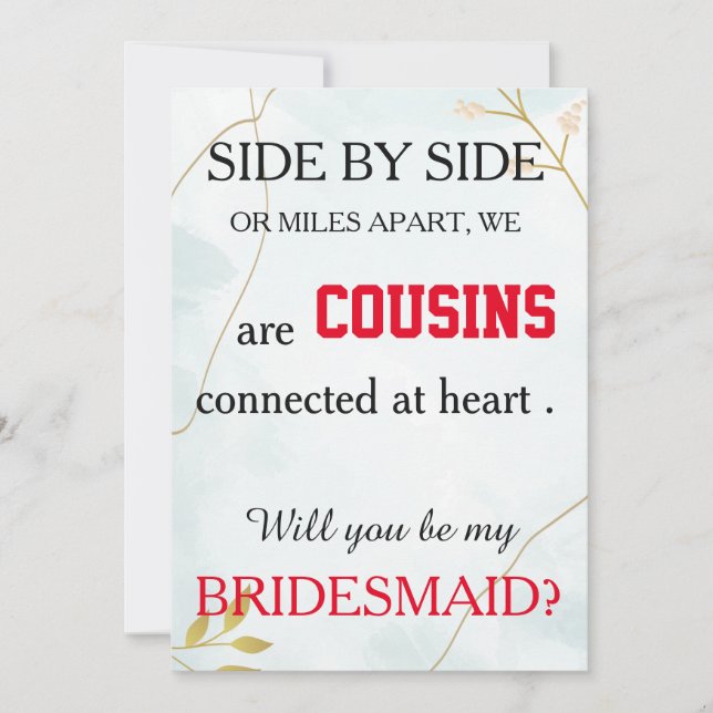 Will you be my bridesmaid? invitation einladung (Vorderseite)