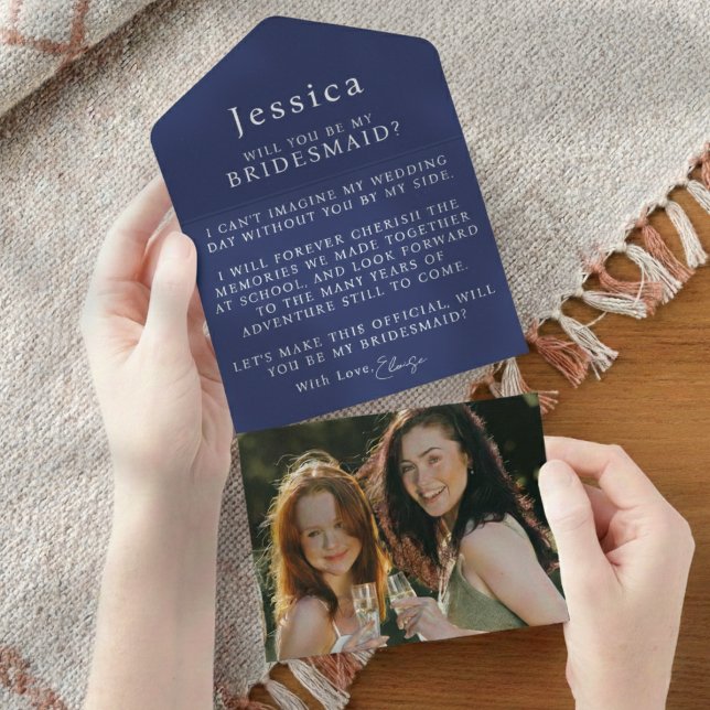 Will You Be My Bridesmaid Proposal Letter Photo All In One Einladung (Pop the question to your bridal party with this Will You Be My Bridesmaid Proposal Letter!)