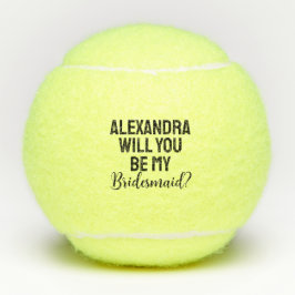 Will You Be My Bridesmaid Proposal Modern Unique Tennisbälle