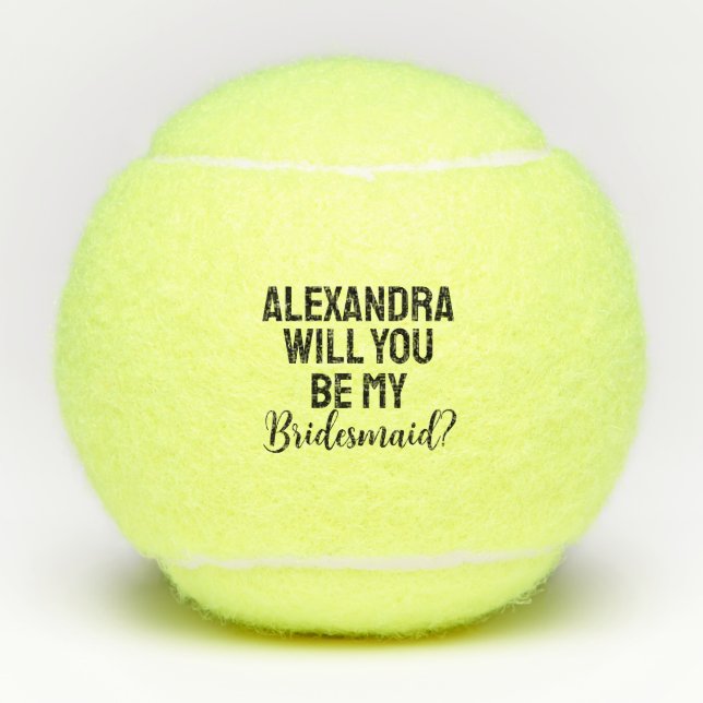 Will You Be My Bridesmaid Proposal Modern Unique Tennisbälle (Vorderseite)