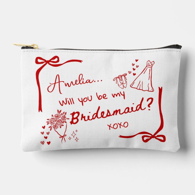 Will you be my Bridesmaid Proposal  Zubehörtasche (Vorderseite)