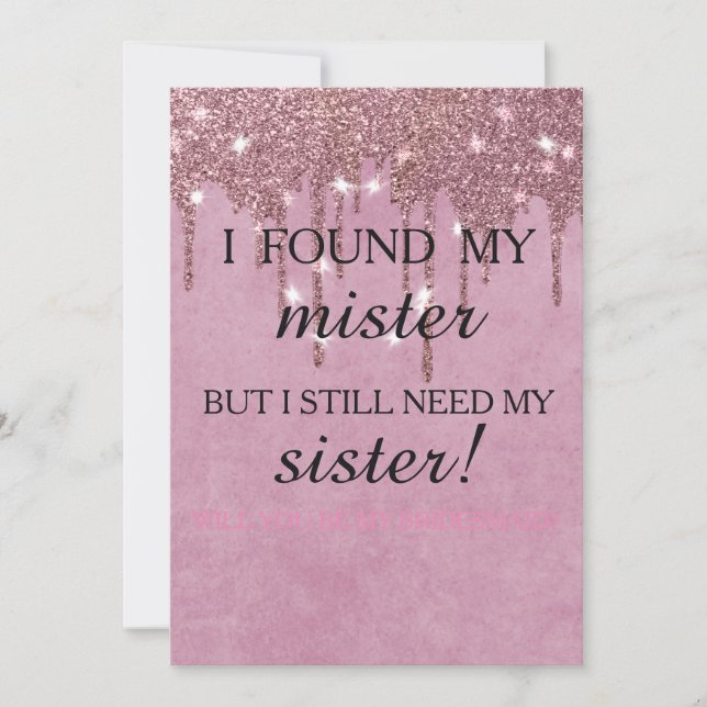 Will you be my bridesmaid? Rose Gold Dripping Invi Einladung (Vorderseite)