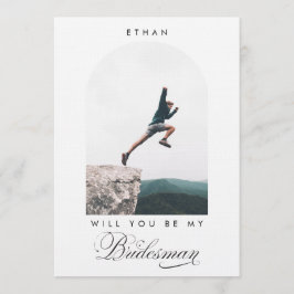 Will you be my Bridesman Minimal Photo Modern Arch Einladung