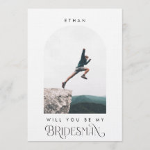 Will you be my Bridesman Minimal Photo Modern Arch
