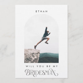 Will you be my Bridesman Minimal Photo Modern Arch Einladung